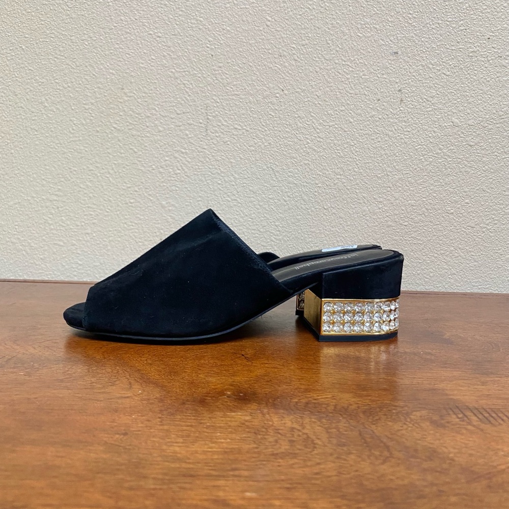 Jeffery Campbell Teseida Suede Rhinestone Mule Sandals Size 9.5